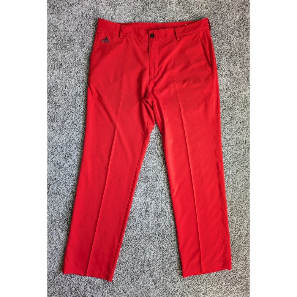 Adidas Climalite Men's Golf‎ Pants Orange 3 Stripe 36x32 Lightweight